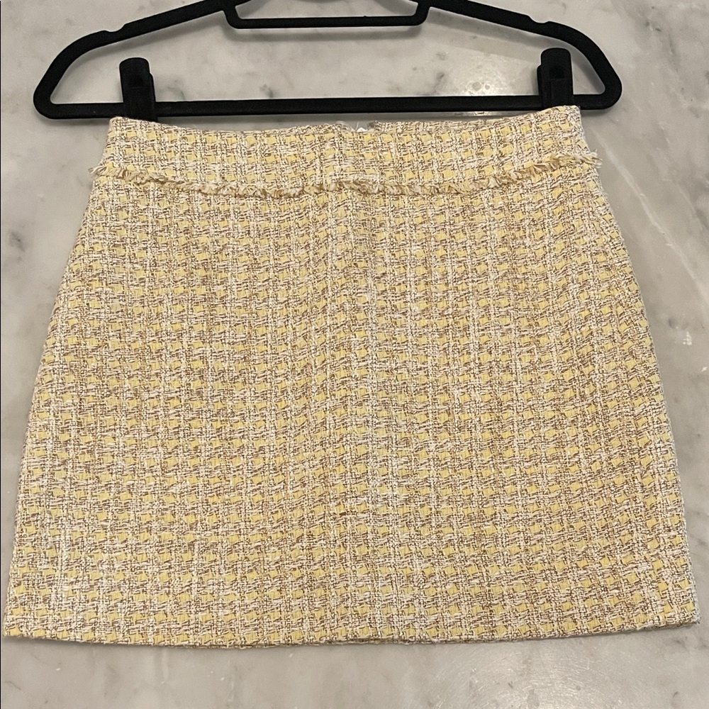 Ann Taylor Yellow Tweed Mini Skirt